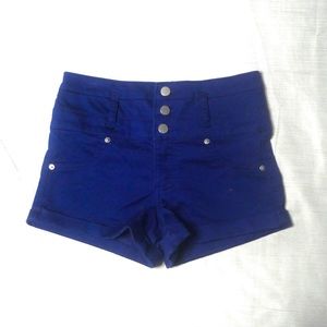 Blue High Waisted Jean Shorts